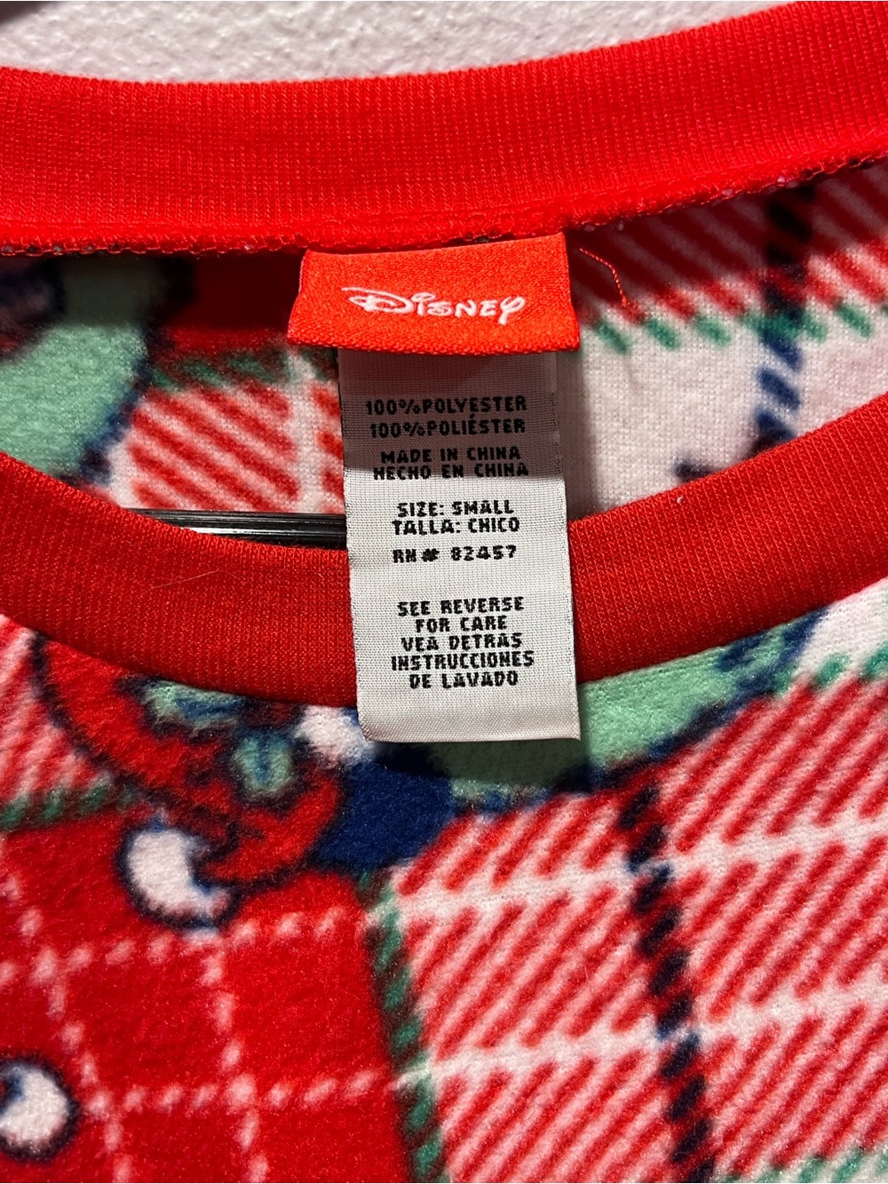 Women’s Disney Red Plaid Character Long-Sleeve Top - Picture 5 of 6